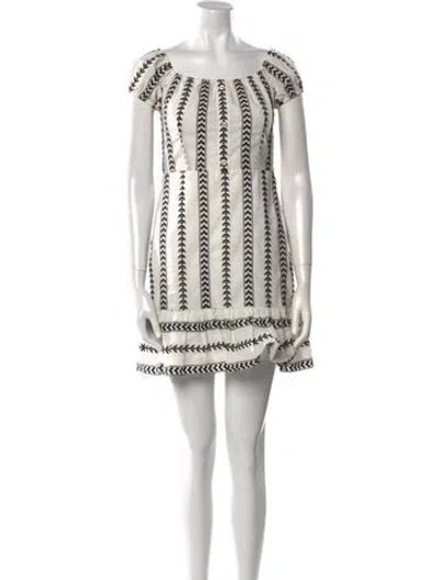 Pre-owned Caroline Constas Printed Mini Dress In White