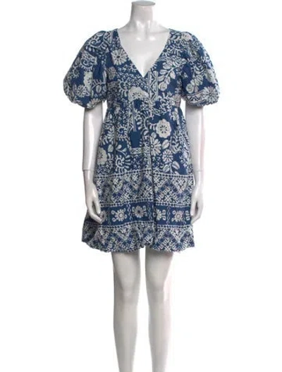 Pre-owned Caroline Constas Printed Mini Dress In White