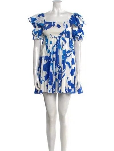 Pre-owned Caroline Constas Printed Mini Dress In White