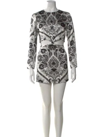 Pre-owned Caroline Constas Printed Mini Dress In White
