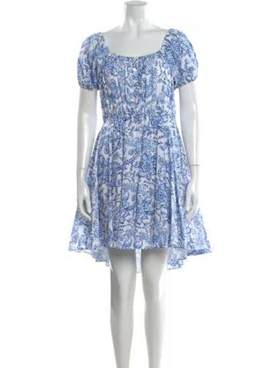 Pre-owned Caroline Constas Printed Mini Dress In White