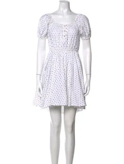 Pre-owned Caroline Constas Printed Mini Dress In White