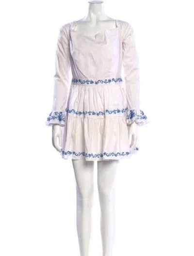 Pre-owned Caroline Constas Printed Mini Dress In White
