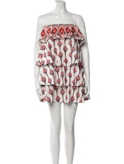 Pre-owned Caroline Constas Printed Mini Skirt In White
