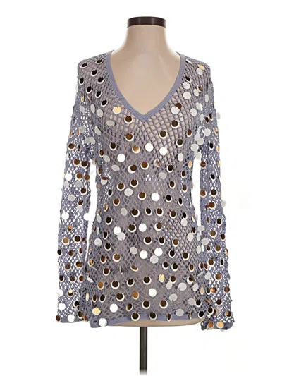 Pre-owned Caroline Constas Pullover Sweater In Silver