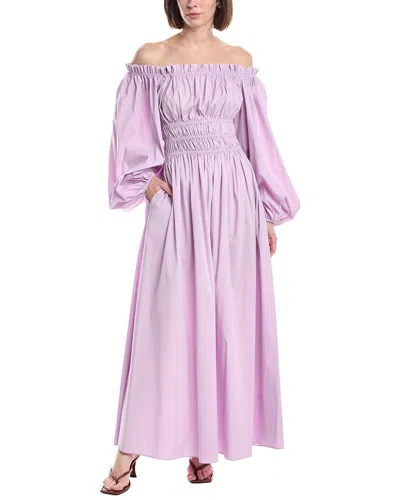 Caroline Constas Raquela Off Shoulder Ruffle Maxi Dress In Purple