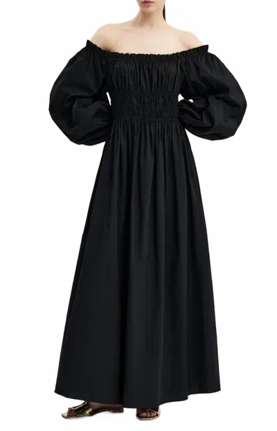 Caroline Constas Raquela Off The Shoulder Ruffle Maxi Dress In Black