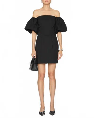 Caroline Constas Rebekah Bubble Sleeve Mini Dress In Black