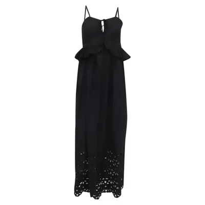Pre-owned Caroline Constas Reyna Maxi Dress In Black Cotton