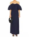 Caroline Constas Reyna Off The Ahoulder Maxi Dress In Navy In Blue