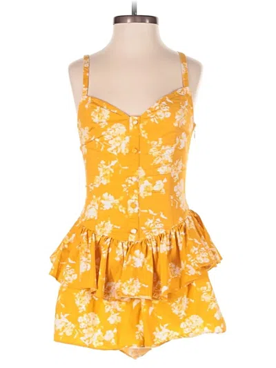 Pre-owned Caroline Constas Romper In Yellow
