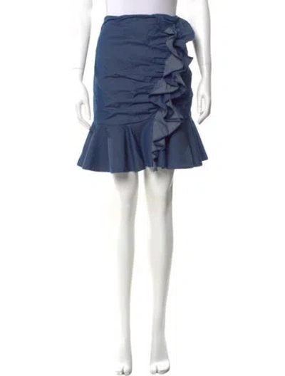 Pre-owned Caroline Constas Ruffle Embellishment Mini Skirt In Blue