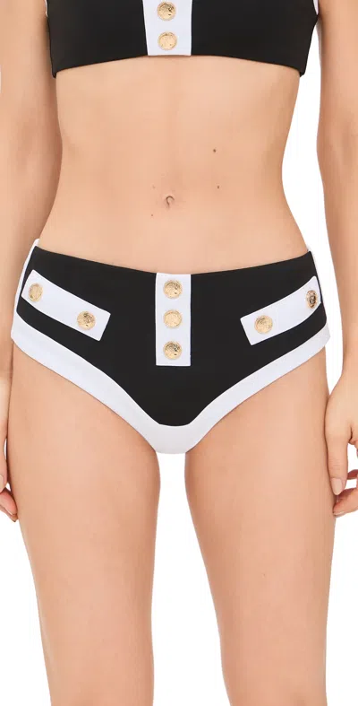 Caroline Constas Sailor Bikini Bottoms Black/white