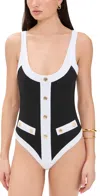 Caroline Constas Sailor One Piece Swimsuit In Black