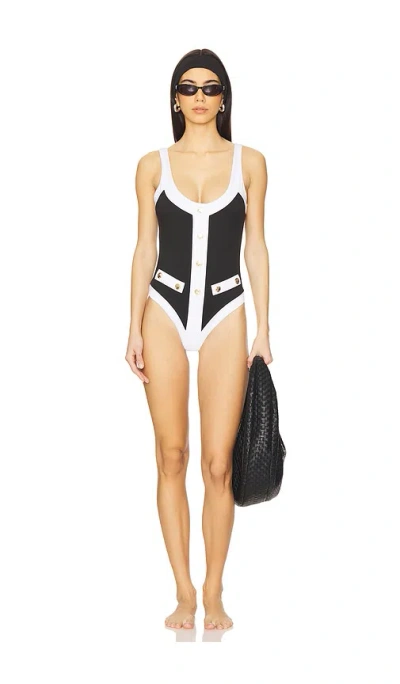 Caroline Constas Sailor One Piece Swimsuit In Black