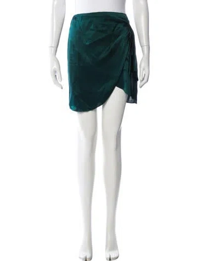 Pre-owned Caroline Constas Satin Mini Skirt In Green