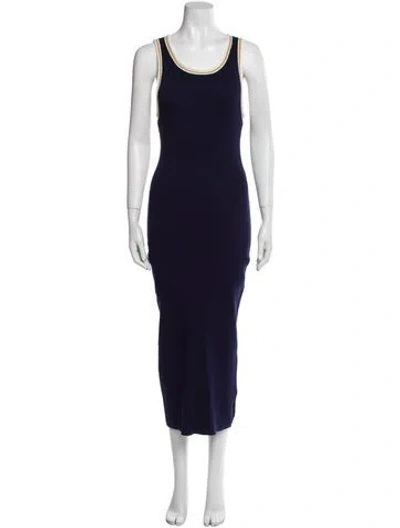 Pre-owned Caroline Constas Scoop Neck Long Dress In Blue