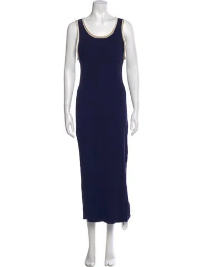Pre-owned Caroline Constas Scoop Neck Long Dress In Blue