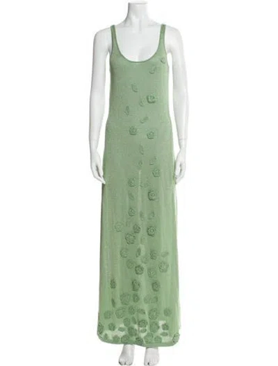 Pre-owned Caroline Constas Scoop Neck Long Dress In Green
