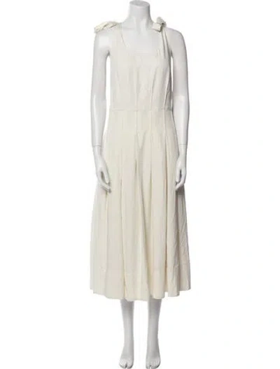 Pre-owned Caroline Constas Scoop Neck Long Dress In Neutral