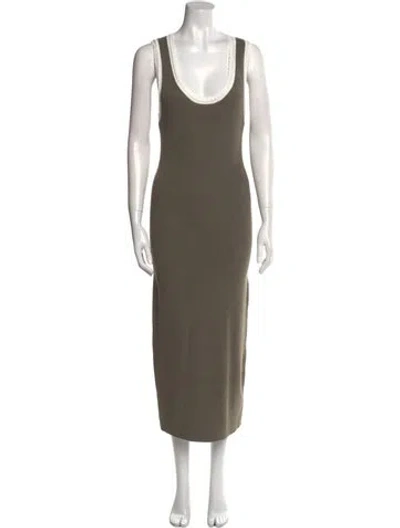 Pre-owned Caroline Constas Scoop Neck Long Dress W/ Tags In Green