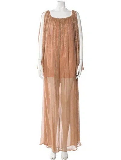 Pre-owned Caroline Constas Scoop Neck Long Dress W/ Tags In Neutral
