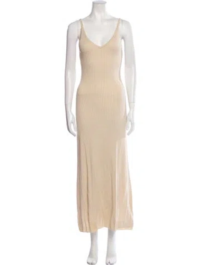 Pre-owned Caroline Constas Scoop Neck Long Dress W/ Tags In Neutral