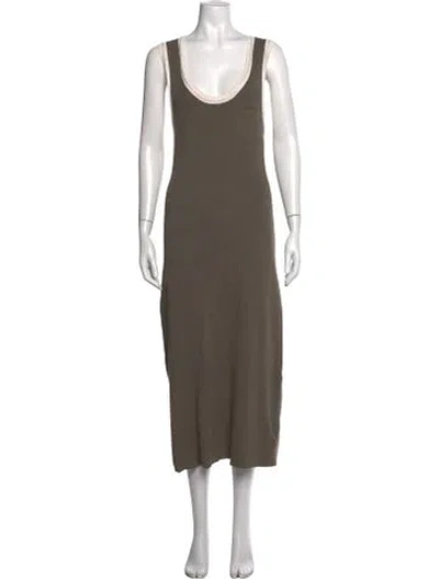 Pre-owned Caroline Constas Scoop Neck Midi Length Dress In Green