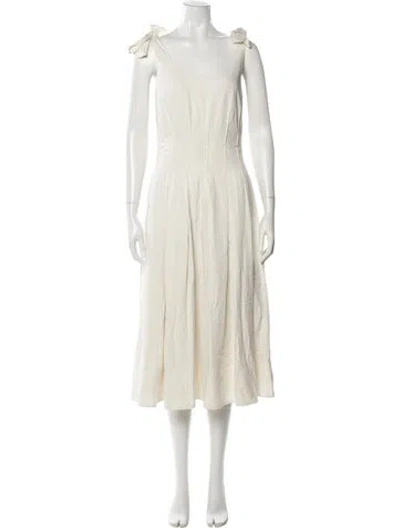 Pre-owned Caroline Constas Scoop Neck Midi Length Dress In Neutral