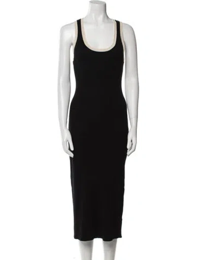 Pre-owned Caroline Constas Scoop Neck Midi Length Dress W/ Tags In Black