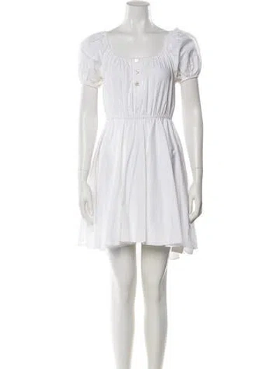 Pre-owned Caroline Constas Scoop Neck Mini Dress In White