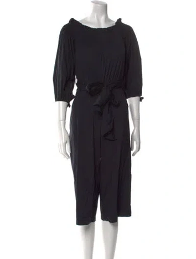 Pre-owned Caroline Constas Scoop Neck Romper In Black