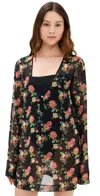 Caroline Constas Serafina Mini Dress Black Floral In Black Floral