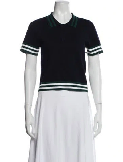 Pre-owned Caroline Constas Short Sleeve Polo In Blue