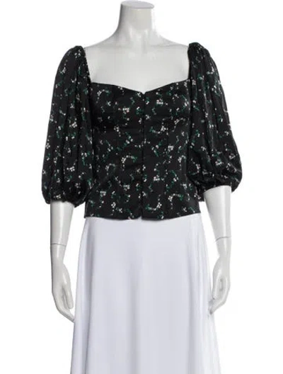 Pre-owned Caroline Constas Silk Floral Print Blouse In Multi