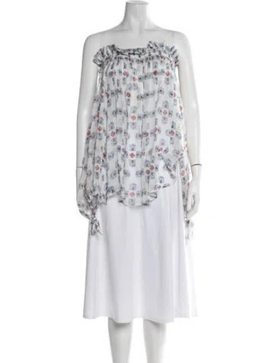 Pre-owned Caroline Constas Silk Floral Print Blouse In Multi