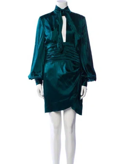 Pre-owned Caroline Constas Silk Knee-length Dress W/ Tags In Blue