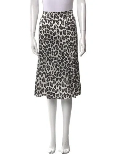 Pre-owned Caroline Constas Silk Knee-length Skirt In White