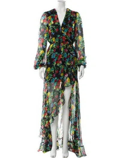 Pre-owned Caroline Constas Silk Long Dress In Black