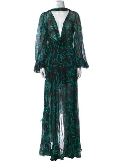 Pre-owned Caroline Constas Silk Long Dress In Black