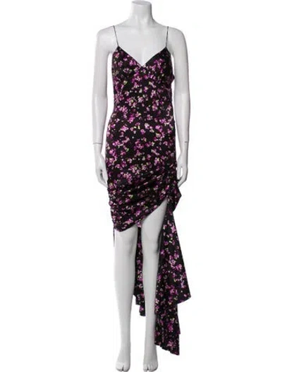 Pre-owned Caroline Constas Silk Long Dress In Black