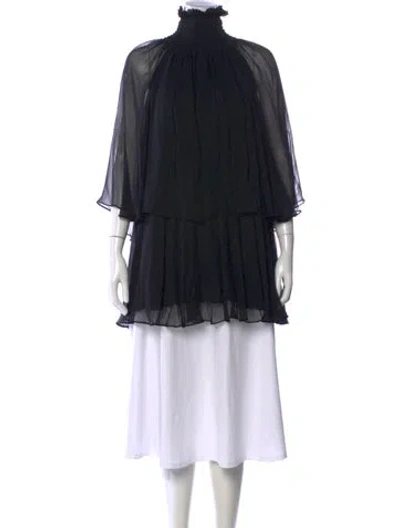 Pre-owned Caroline Constas Silk Long Dress In Black