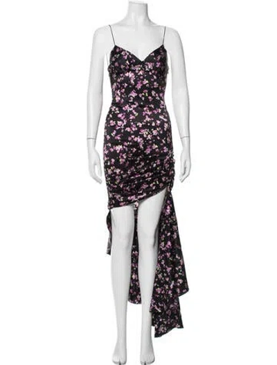 Pre-owned Caroline Constas Silk Long Dress In Black