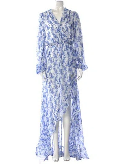 Pre-owned Caroline Constas Silk Long Dress In Blue