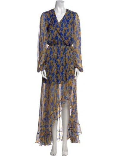 Pre-owned Caroline Constas Silk Long Dress In Blue