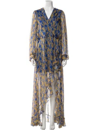 Pre-owned Caroline Constas Silk Long Dress In Blue