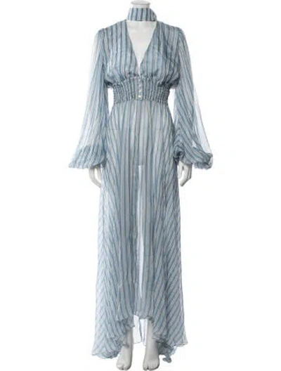 Pre-owned Caroline Constas Silk Long Dress In Blue