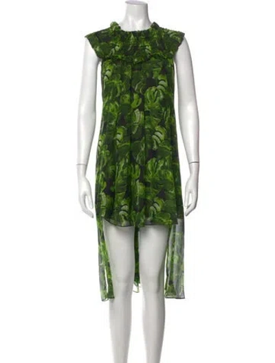 Pre-owned Caroline Constas Silk Long Dress In Green