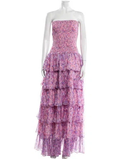 Pre-owned Caroline Constas Silk Long Dress In Multi