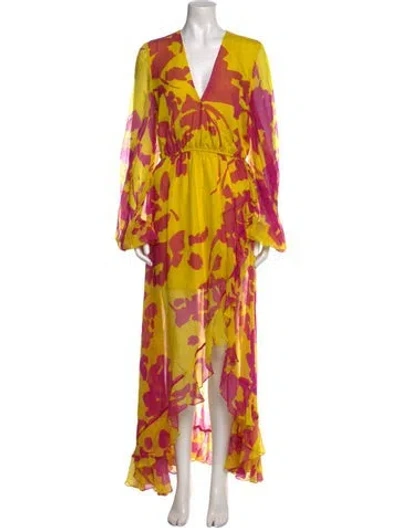 Pre-owned Caroline Constas Silk Long Dress In Multi